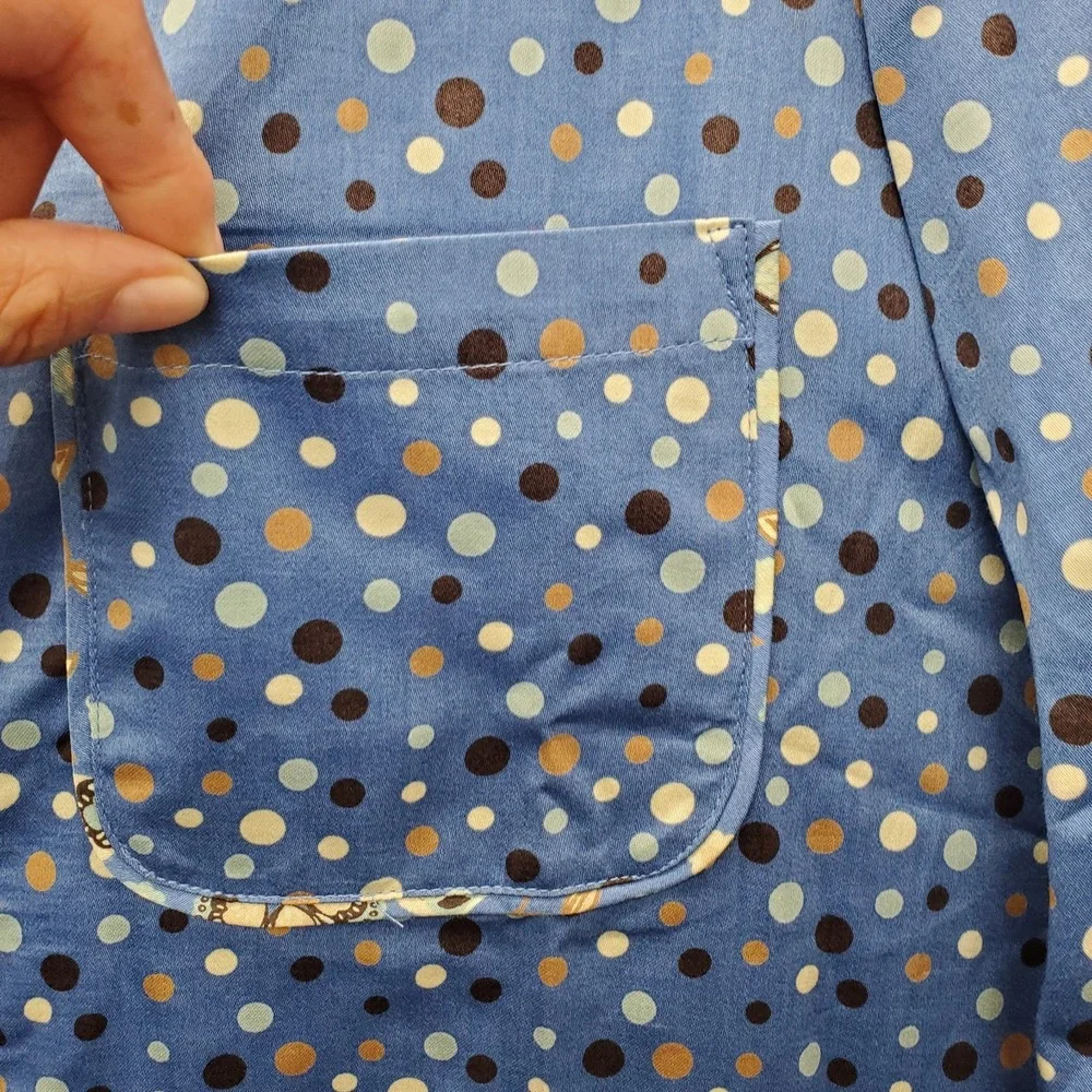 Lot of 2 Adonna Pajama Top Womens Plus 1X Multi Polka Dot Sleepwear Button Front